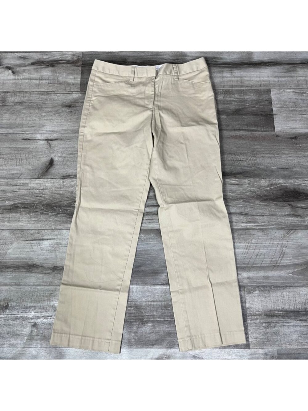 Land’s End Outfitters Mid Rise Straight Leg Trouser Pants Cream Women’s Size 8